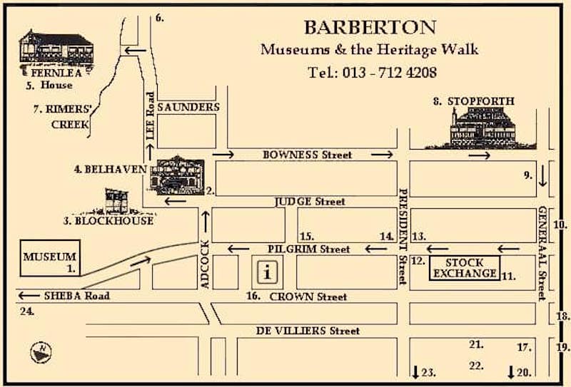 Barberton Historic Walk Map 
